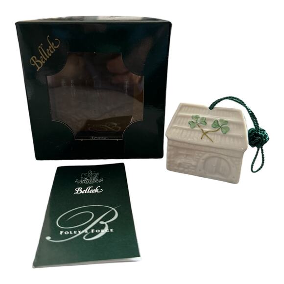 NWB Vintage Irish Belleek Porcelain Christmas ornament Foley's Forge - With Box - Picture 4 of 15